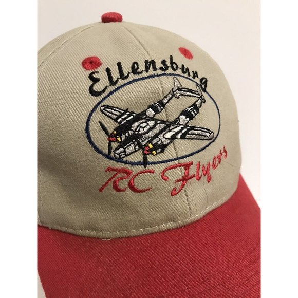 Ellensburg Washington RC Flyers Red Beige Adjustable Hat - Picture 2 of 10